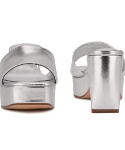 Nine West Oklee Platform Slide Sandals Y2K Revival