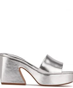 Nine West Oklee Platform Slide Sandals Y2K Revival