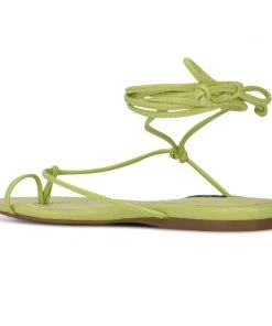 Nine West Lace It Up Pansie Ankle Wrap Flat Sandals 9 Nine West Lace It Up Pansie Ankle Wrap Flat Sandals