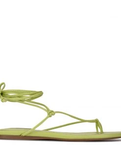 Nine West Lace It Up Pansie Ankle Wrap Flat Sandals