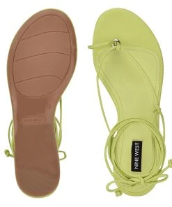 Nine West Lace It Up Pansie Ankle Wrap Flat Sandals 11 Nine West Lace It Up Pansie Ankle Wrap Flat Sandals