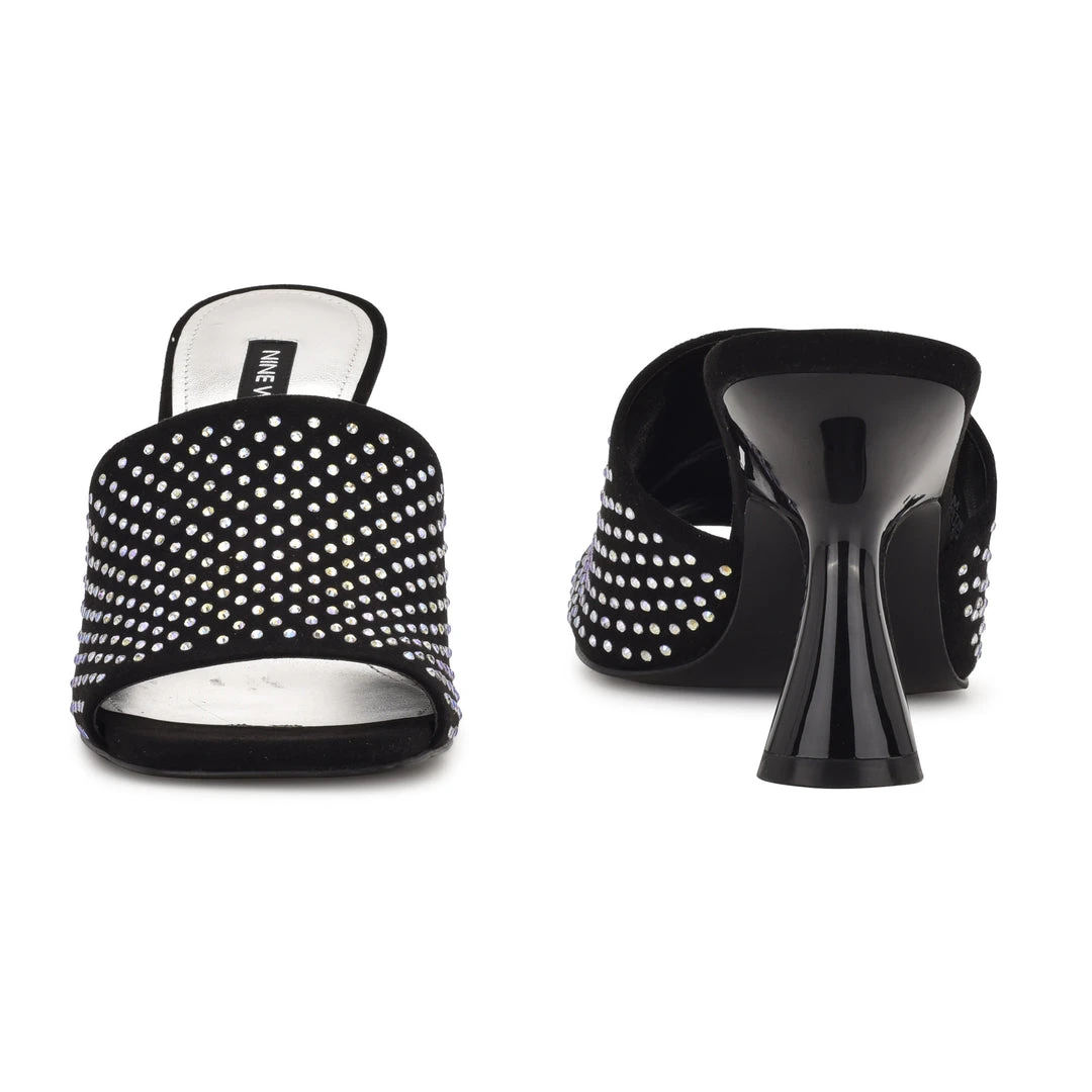 Nine West Heel Appeal Partie Heeled Slide Sandals 6 Nine West Heel Appeal Partie Heeled Slide Sandals