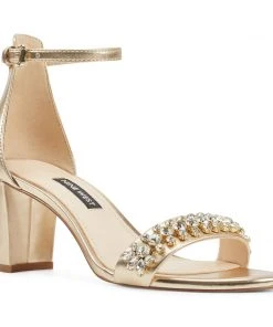 Nine West Metallic Mindset Perla Dress Sandal 9 Nine West Metallic Mindset Perla Dress Sandal