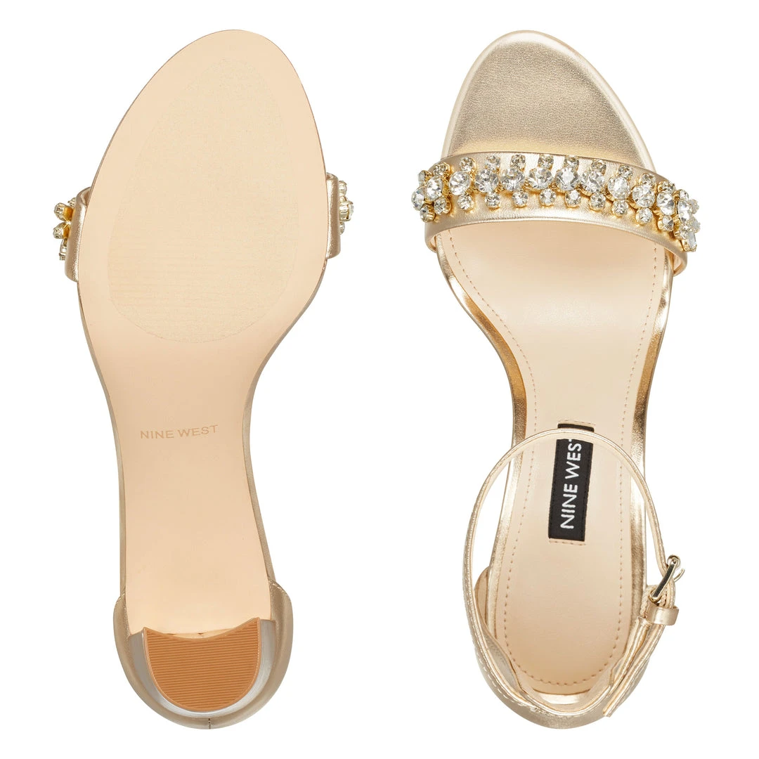 Nine West Metallic Mindset Perla Dress Sandal 8 Nine West Metallic Mindset Perla Dress Sandal