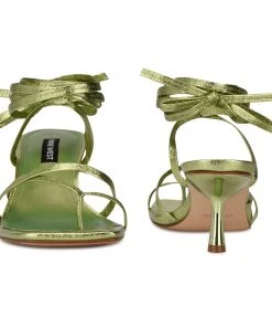 Nine West Lace It Up Pina Ankle Wrap Heeled Sandals 10 Nine West Lace It Up Pina Ankle Wrap Heeled Sandals