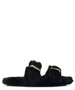 Nine West Plush Cozy Flat Slide Sandals