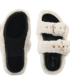 Nine West Plush Cozy Flat Slide Sandals