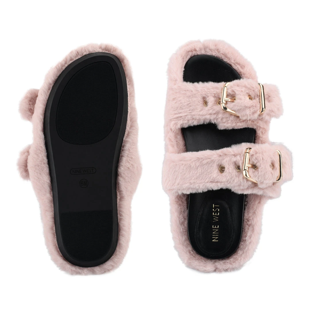 Nine West Plush Cozy Flat Slide Sandals Shoes 7 Nine West Plush Cozy Flat Slide Sandals Shoes