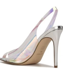Nine West Polka Slingback Heeled Sandals In The Clear 9 Nine West Polka Slingback Heeled Sandals In The Clear