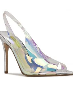 Nine West Polka Slingback Heeled Sandals In The Clear 8 Nine West Polka Slingback Heeled Sandals In The Clear