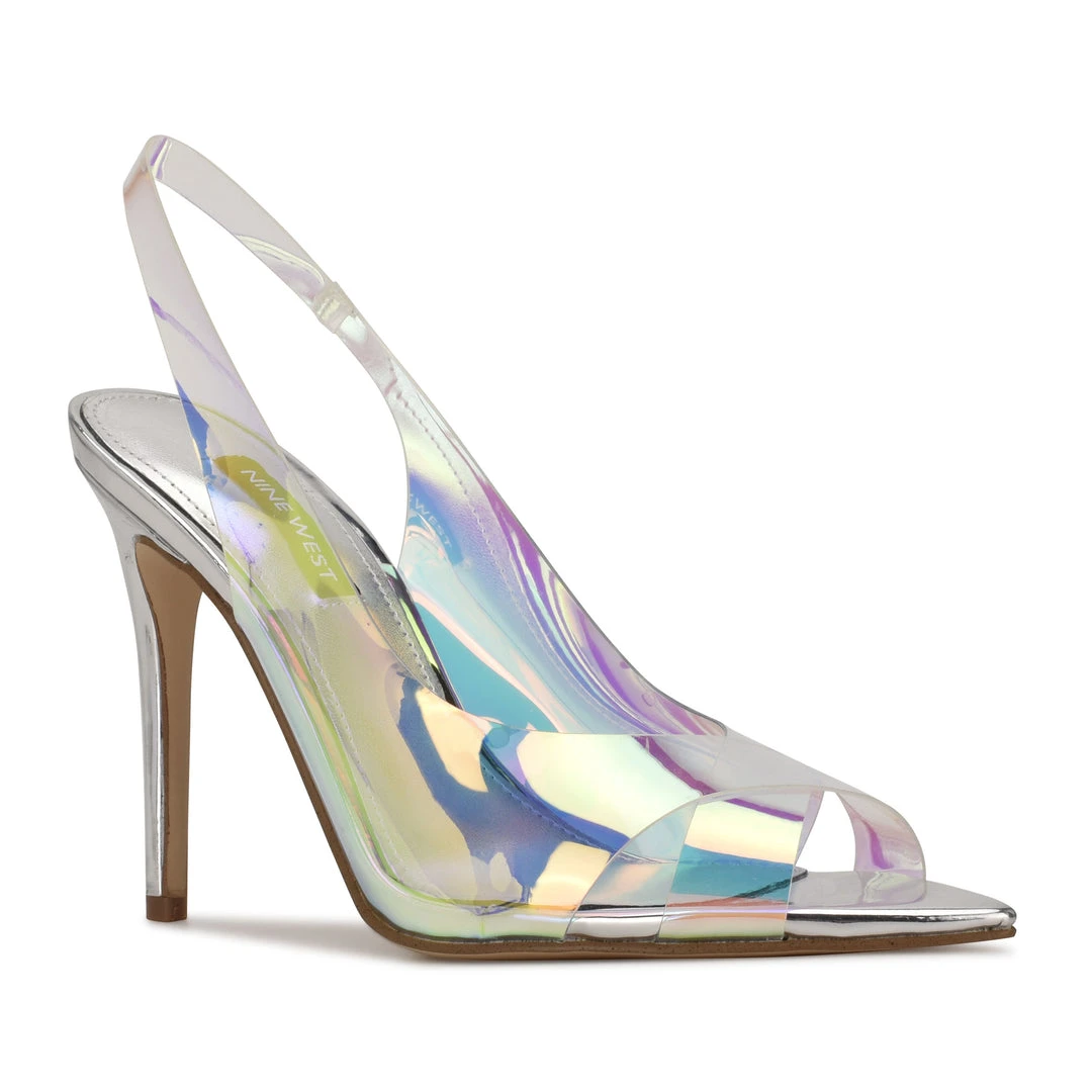 Nine West Polka Slingback Heeled Sandals In The Clear 4 Nine West Polka Slingback Heeled Sandals In The Clear