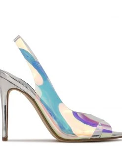 Nine West Polka Slingback Heeled Sandals In The Clear
