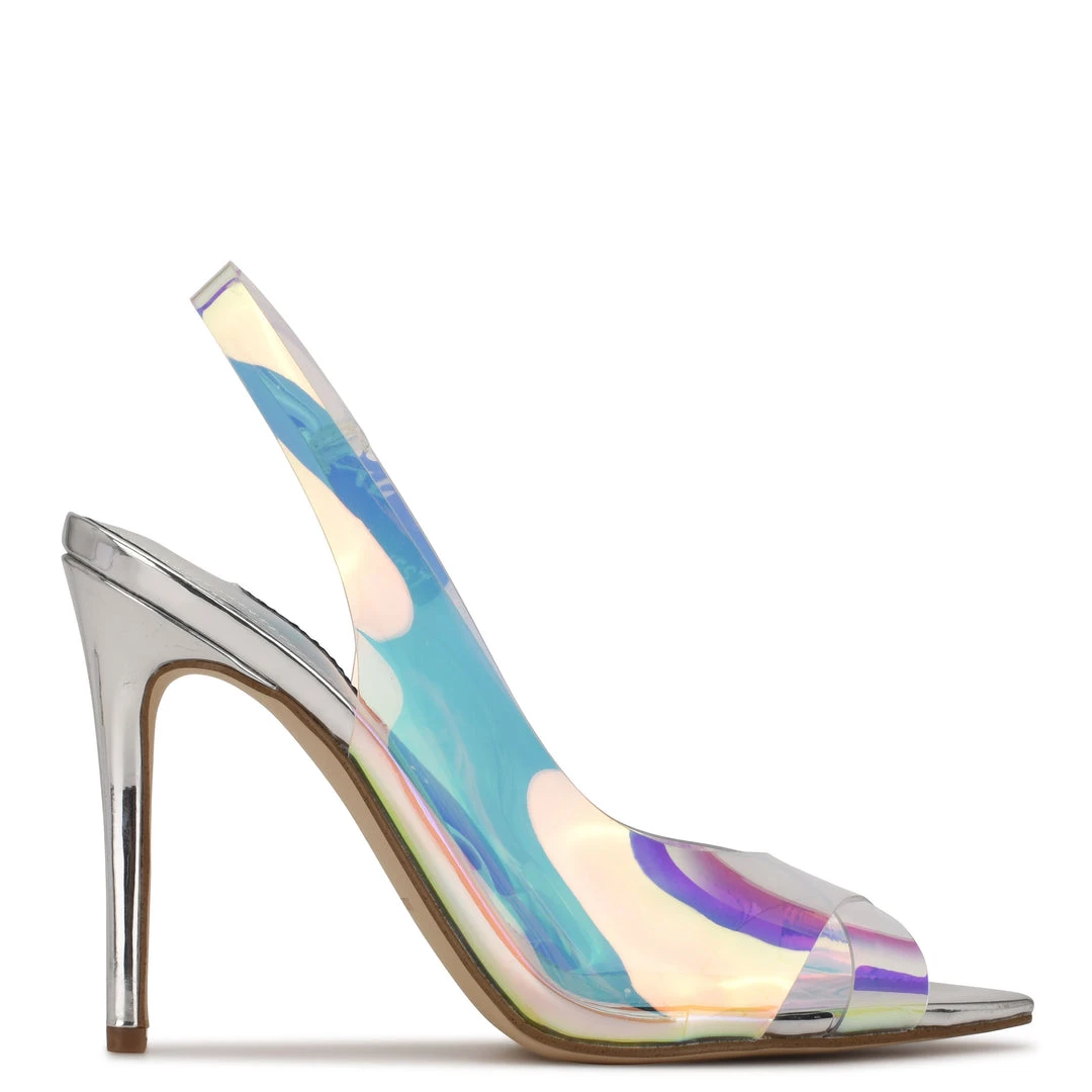 Nine West Polka Slingback Heeled Sandals In The Clear 3 Nine West Polka Slingback Heeled Sandals In The Clear