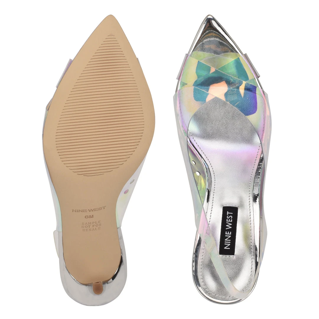 Nine West Polka Slingback Heeled Sandals In The Clear 7 Nine West Polka Slingback Heeled Sandals In The Clear