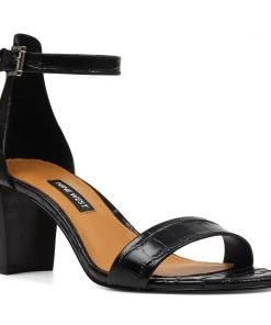 Nine West Pruce Ankle Strap Block Heel Sandals Heels