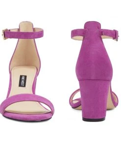 Nine West Pruce Ankle Strap Block Heel Sandals