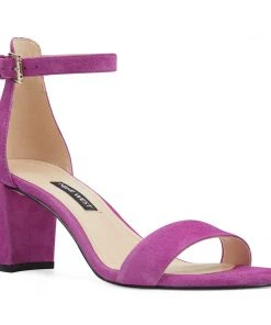 Nine West Pruce Ankle Strap Block Heel Sandals