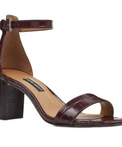 Nine West Pruce Ankle Strap Block Heel Sandals 9 Nine West Pruce Ankle Strap Block Heel Sandals