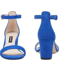 Nine West Pruce Ankle Strap Block Heel Sandals Heels