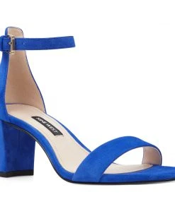 Nine West Pruce Ankle Strap Block Heel Sandals Heels