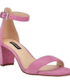 Nine West Pruce Ankle Strap Block Heel Sandals Color Pop