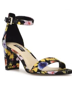 Nine West Shoes Pruce Ankle Strap Block Heel Sandals
