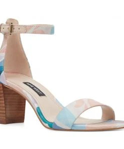 Nine West Pruce Ankle Strap Block Heel Sandals 9 Nine West Pruce Ankle Strap Block Heel Sandals