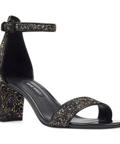Nine West Pruce Ankle Strap Block Heel Sandals