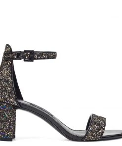 Nine West Pruce Ankle Strap Block Heel Sandals