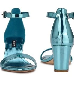 Nine West Pruce Ankle Strap Block Heel Sandals