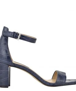 Nine West Pruce Ankle Strap Block Heel Sandals Color Pop