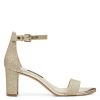Nine West Metallic Mindset Pruce Ankle Strap Block Heel Sandals