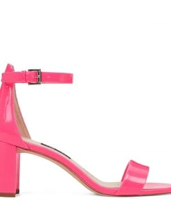 Nine West Heels Pruce Ankle Strap Block Heel Sandals