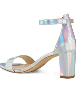 Nine West Metallic Mindset Pruce Ankle Strap Block Heel Sandals