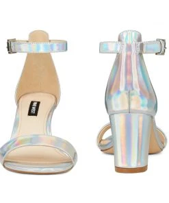 Nine West Metallic Mindset Pruce Ankle Strap Block Heel Sandals