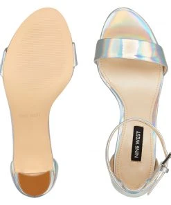 Nine West Metallic Mindset Pruce Ankle Strap Block Heel Sandals