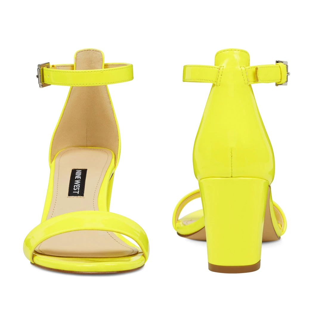 Nine West Heels Pruce Ankle Strap Block Heel Sandals 7 Nine West Heels Pruce Ankle Strap Block Heel Sandals