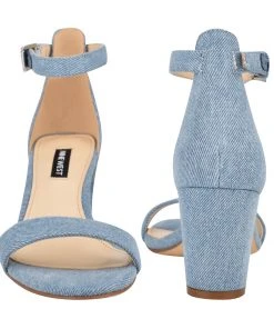 Nine West Pruce Ankle Strap Block Heel Sandals Heels