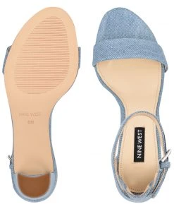 Nine West Pruce Ankle Strap Block Heel Sandals Heels