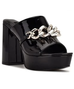 Nine West Relee Platform Slide Sandals Y2K Revival 8 Nine West Relee Platform Slide Sandals Y2K Revival