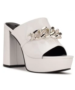 Nine West Relee Platform Slide Sandals Y2K Revival 8 Nine West Relee Platform Slide Sandals Y2K Revival