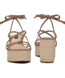 Nine West Lace It Up Riplee Ankle Wrap Platform Sandals