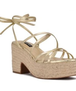 Nine West Lace It Up Riplee Ankle Wrap Platform Sandals