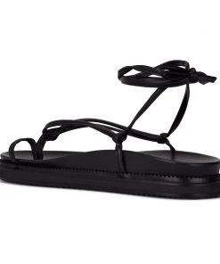 Nine West Sarest Ankle Wrap Flat Sandals Lace It Up 9 Nine West Sarest Ankle Wrap Flat Sandals Lace It Up