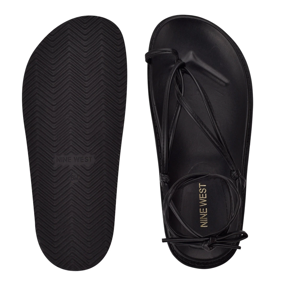 Nine West Sarest Ankle Wrap Flat Sandals Lace It Up 7 Nine West Sarest Ankle Wrap Flat Sandals Lace It Up