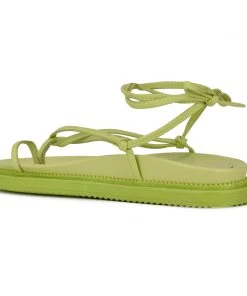 Nine West Sarest Ankle Wrap Flat Sandals 9 Nine West Sarest Ankle Wrap Flat Sandals