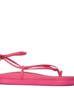 Nine West Sarest Ankle Wrap Flat Sandals Lace It Up