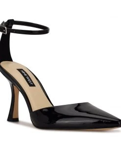 Nine West Shaply Pointy Toe Ankle Strap Pumps Heel Appeal