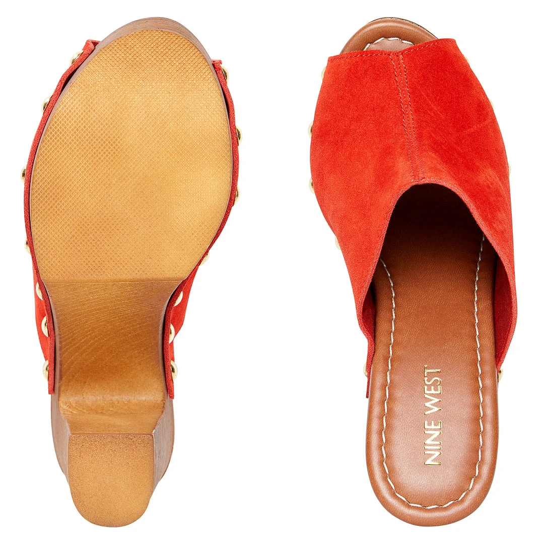 Nine West Shaya Heeled Clog Sandals Heels 8 Nine West Shaya Heeled Clog Sandals Heels