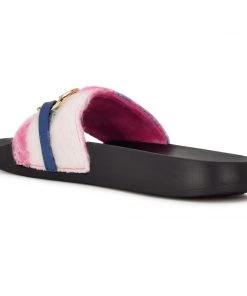 Nine West Slinks Flat Slide Sandals Color Pop 9 Nine West Slinks Flat Slide Sandals Color Pop